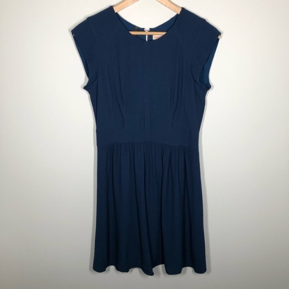 Rebecca Taylor 100% Silk Blue  Cap Sleeve‎ Shift Dress Size 4